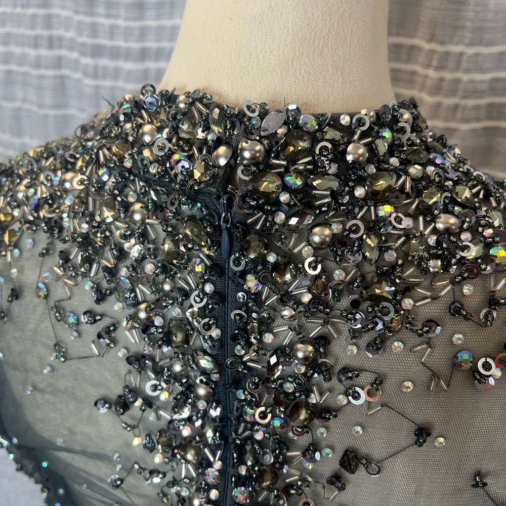 Elegant Gunmetal Evening Gown - Picture 11 of 15